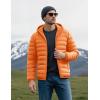 imageMAGCOMSEN Mens Lightweight Puffer Jacket Hooded Warm Winter Coat Quilted Lined WaterResistant Full Zip Bubble JacketsOrange