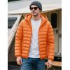 imageMAGCOMSEN Mens Lightweight Puffer Jacket Hooded Warm Winter Coat Quilted Lined WaterResistant Full Zip Bubble JacketsOrange