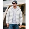 imageMAGCOMSEN Mens Lightweight Puffer Jacket Hooded Warm Winter Coat Quilted Lined WaterResistant Full Zip Bubble JacketsWhite