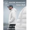 imageMAGCOMSEN Mens Lightweight Puffer Jacket Hooded Warm Winter Coat Quilted Lined WaterResistant Full Zip Bubble JacketsWhite
