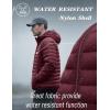 imageMAGCOMSEN Mens Lightweight Puffer Jacket Hooded Warm Winter Coat Quilted Lined WaterResistant Full Zip Bubble JacketsWine Red