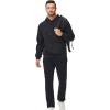 imageMAGCOMSEN Mens Sherpa Hoodie Heavyweight Fleece Lined Thick Winter Thermal Athletic Sweatshirt with Kangaroo PocketBlack