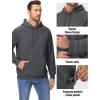 imageMAGCOMSEN Mens Sherpa Hoodie Heavyweight Fleece Lined Thick Winter Thermal Athletic Sweatshirt with Kangaroo PocketDark Grey