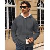 imageMAGCOMSEN Mens Sherpa Hoodie Heavyweight Fleece Lined Thick Winter Thermal Athletic Sweatshirt with Kangaroo PocketDark Grey