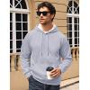 imageMAGCOMSEN Mens Sherpa Hoodie Heavyweight Fleece Lined Thick Winter Thermal Athletic Sweatshirt with Kangaroo PocketLight Grey