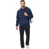 imageMAGCOMSEN Mens Sherpa Hoodie Heavyweight Fleece Lined Thick Winter Thermal Athletic Sweatshirt with Kangaroo PocketNavy