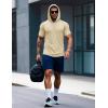 imageMAGCOMSEN Mens Short Sleeve Hoodie Cotton Hooded T Shirts Lightweight Sweatshirt Hoodies PulloverApricot