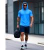 imageMAGCOMSEN Mens Short Sleeve Hoodie Cotton Hooded T Shirts Lightweight Sweatshirt Hoodies PulloverAzure
