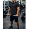 imageMAGCOMSEN Mens Short Sleeve Hoodie Cotton Hooded T Shirts Lightweight Sweatshirt Hoodies PulloverBlack