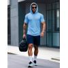 imageMAGCOMSEN Mens Short Sleeve Hoodie Cotton Hooded T Shirts Lightweight Sweatshirt Hoodies PulloverBlue