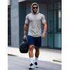 imageMAGCOMSEN Mens Short Sleeve Hoodie Cotton Hooded T Shirts Lightweight Sweatshirt Hoodies PulloverGray