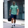 imageMAGCOMSEN Mens Short Sleeve Hoodie Cotton Hooded T Shirts Lightweight Sweatshirt Hoodies PulloverGrey Green