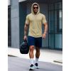 imageMAGCOMSEN Mens Short Sleeve Hoodie Cotton Hooded T Shirts Lightweight Sweatshirt Hoodies PulloverKhaki