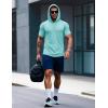 imageMAGCOMSEN Mens Short Sleeve Hoodie Cotton Hooded T Shirts Lightweight Sweatshirt Hoodies PulloverLight Blue