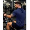 imageMAGCOMSEN Mens Short Sleeve Hoodie Cotton Hooded T Shirts Lightweight Sweatshirt Hoodies PulloverNavy