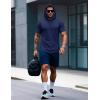 imageMAGCOMSEN Mens Short Sleeve Hoodie Cotton Hooded T Shirts Lightweight Sweatshirt Hoodies PulloverNavy