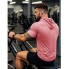 imageMAGCOMSEN Mens Short Sleeve Hoodie Cotton Hooded T Shirts Lightweight Sweatshirt Hoodies PulloverPink