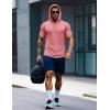 imageMAGCOMSEN Mens Short Sleeve Hoodie Cotton Hooded T Shirts Lightweight Sweatshirt Hoodies PulloverPink