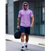 imageMAGCOMSEN Mens Short Sleeve Hoodie Cotton Hooded T Shirts Lightweight Sweatshirt Hoodies PulloverPurple