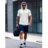 imageMAGCOMSEN Mens Short Sleeve Hoodie Cotton Hooded T Shirts Lightweight Sweatshirt Hoodies PulloverWhite