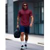 imageMAGCOMSEN Mens Short Sleeve Hoodie Cotton Hooded T Shirts Lightweight Sweatshirt Hoodies PulloverWine Red