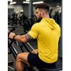 imageMAGCOMSEN Mens Short Sleeve Hoodie Cotton Hooded T Shirts Lightweight Sweatshirt Hoodies PulloverYellow