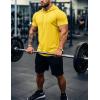 imageMAGCOMSEN Mens Short Sleeve Hoodie Cotton Hooded T Shirts Lightweight Sweatshirt Hoodies PulloverYellow