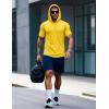 imageMAGCOMSEN Mens Short Sleeve Hoodie Cotton Hooded T Shirts Lightweight Sweatshirt Hoodies PulloverYellow