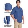imageMAGCOMSEN Mens Sun Protection Fishing Shirts Long Sleeve UPF 50 Quick Dry Cooling Button Down Shirt for Hiking SafariBlue Grey