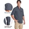 imageMAGCOMSEN Mens Sun Protection Fishing Shirts Long Sleeve UPF 50 Quick Dry Cooling Button Down Shirt for Hiking SafariDark Grey
