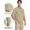 imageMAGCOMSEN Mens Sun Protection Fishing Shirts Long Sleeve UPF 50 Quick Dry Cooling Button Down Shirt for Hiking SafariLight Khaki