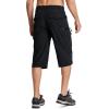 imageMAGCOMSEN Mens Workout Shorts 7 Pockets Quick Dry 34 Capri Pants Zipper Pockets Hiking Athletic ShortsBlack