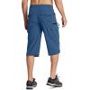 imageMAGCOMSEN Mens Workout Shorts 7 Pockets Quick Dry 34 Capri Pants Zipper Pockets Hiking Athletic ShortsBlue Grey