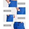 imageMAGCOMSEN Mens Workout Shorts 7 Pockets Quick Dry 34 Capri Pants Zipper Pockets Hiking Athletic ShortsBright Blue