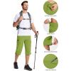 imageMAGCOMSEN Mens Workout Shorts 7 Pockets Quick Dry 34 Capri Pants Zipper Pockets Hiking Athletic ShortsFruit Green