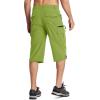 imageMAGCOMSEN Mens Workout Shorts 7 Pockets Quick Dry 34 Capri Pants Zipper Pockets Hiking Athletic ShortsFruit Green