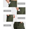 imageMAGCOMSEN Mens Workout Shorts 7 Pockets Quick Dry 34 Capri Pants Zipper Pockets Hiking Athletic ShortsGreen