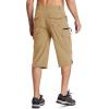 imageMAGCOMSEN Mens Workout Shorts 7 Pockets Quick Dry 34 Capri Pants Zipper Pockets Hiking Athletic ShortsKhaki