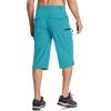 imageMAGCOMSEN Mens Workout Shorts 7 Pockets Quick Dry 34 Capri Pants Zipper Pockets Hiking Athletic ShortsLake Blue
