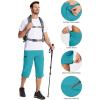 imageMAGCOMSEN Mens Workout Shorts 7 Pockets Quick Dry 34 Capri Pants Zipper Pockets Hiking Athletic ShortsLake Blue