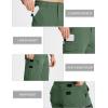 imageMAGCOMSEN Mens Workout Shorts 7 Pockets Quick Dry 34 Capri Pants Zipper Pockets Hiking Athletic ShortsLight Green