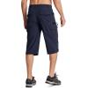 imageMAGCOMSEN Mens Workout Shorts 7 Pockets Quick Dry 34 Capri Pants Zipper Pockets Hiking Athletic ShortsNavy