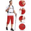 imageMAGCOMSEN Mens Workout Shorts 7 Pockets Quick Dry 34 Capri Pants Zipper Pockets Hiking Athletic ShortsTomato Red