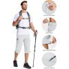 imageMAGCOMSEN Mens Workout Shorts 7 Pockets Quick Dry 34 Capri Pants Zipper Pockets Hiking Athletic ShortsWhite