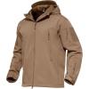 imageMAGCOMSEN Mens Jacket Tactical Performance Waterproof Softshell Jackets Fleece Lined Ski Snow Winter WindbreakerSand