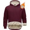 imageMAGCOMSEN Mens Sherpa Hoodie Heavyweight Fleece Lined Thick Winter Thermal Athletic Sweatshirt with Kangaroo PocketWinered