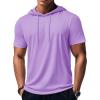 imageMAGCOMSEN Mens Short Sleeve Hoodie Cotton Hooded T Shirts Lightweight Sweatshirt Hoodies PulloverPurple