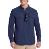 imageMAGCOMSEN Mens Sun Protection Fishing Shirts Long Sleeve UPF 50 Quick Dry Cooling Button Down Shirt for Hiking SafariNavy