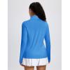 imageMAGCOMSEN 14 Zip Pullover Women Long Sleeve Quarter Zip UPF 50 Sun Shirts with Pocket Quick Dry Athletic Workout TopsAzure