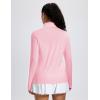 imageMAGCOMSEN 14 Zip Pullover Women Long Sleeve Quarter Zip UPF 50 Sun Shirts with Pocket Quick Dry Athletic Workout TopsLight Pink